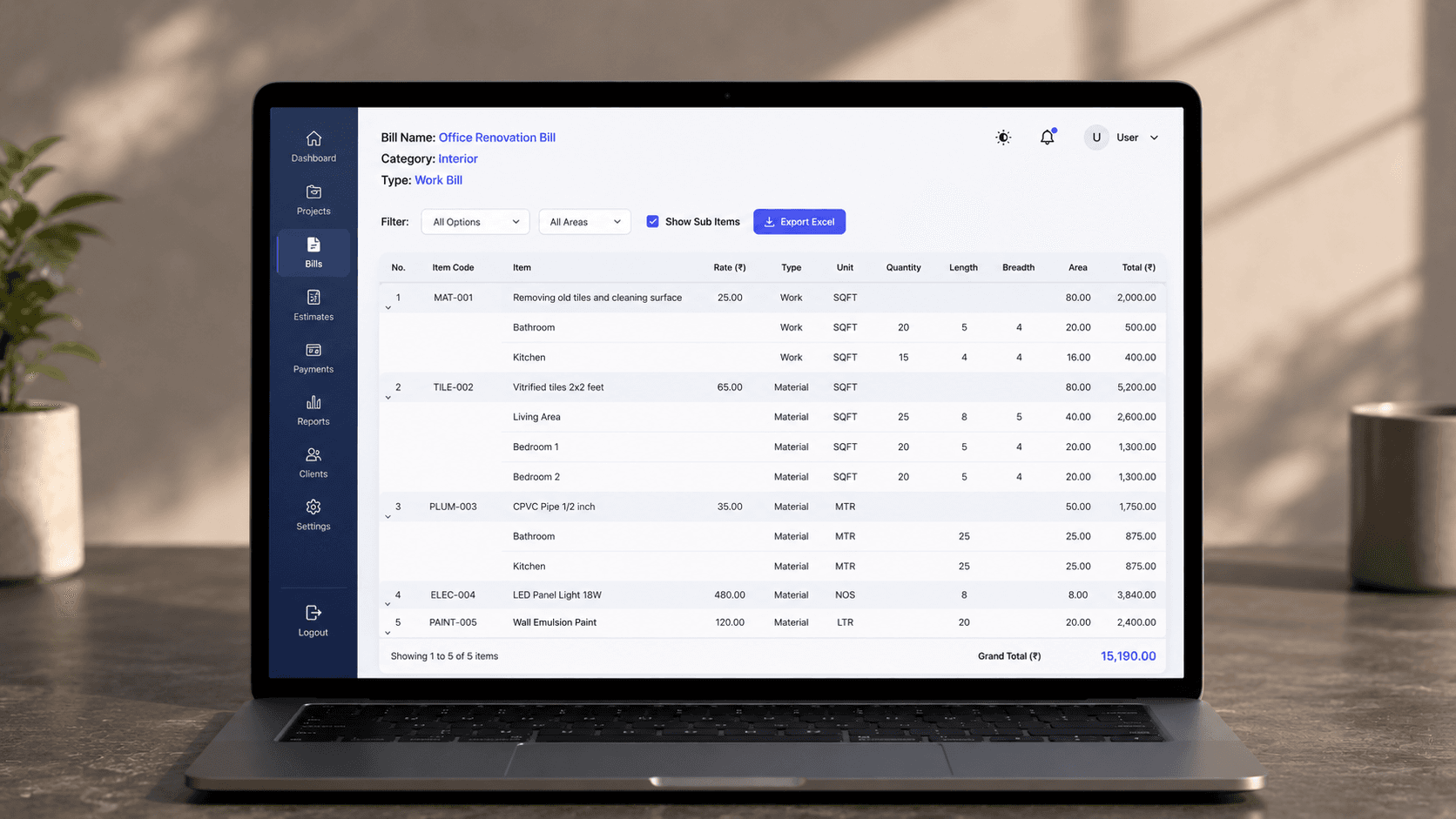 Construction Billing